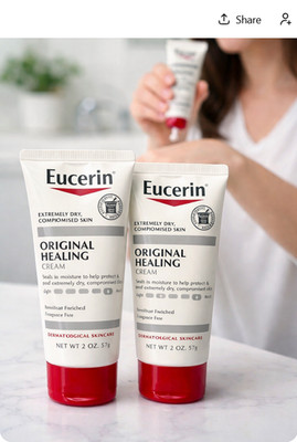 (Lot 2) Eucerin Original Healing Rich Cream, For Extremely Dry Skin, 2 oz