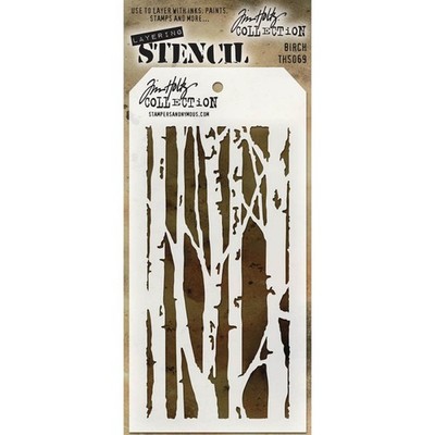 Tim Holtz/Stampers Anonymous Layering Stencil THS069 Birch Tree Forest Woods