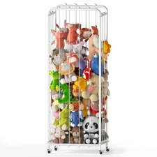 All Metal Stuffed Animal Storage, Never Fall Apart Stuffed Animal Zoo w/ Whee...