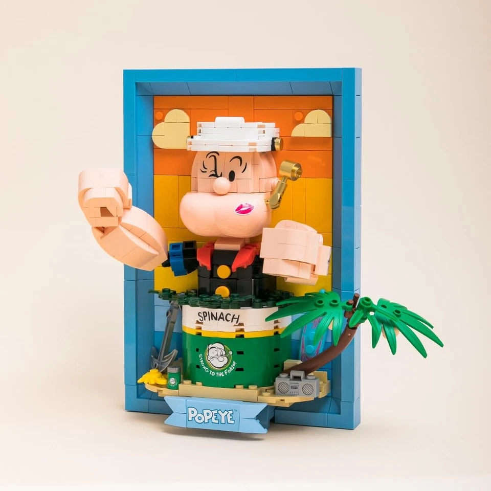 PANTASY Popeye Arte 3D - Audaz y Dinámico Destacado Pantalla Bloques de Construcción Set Co Foto 2 de 4