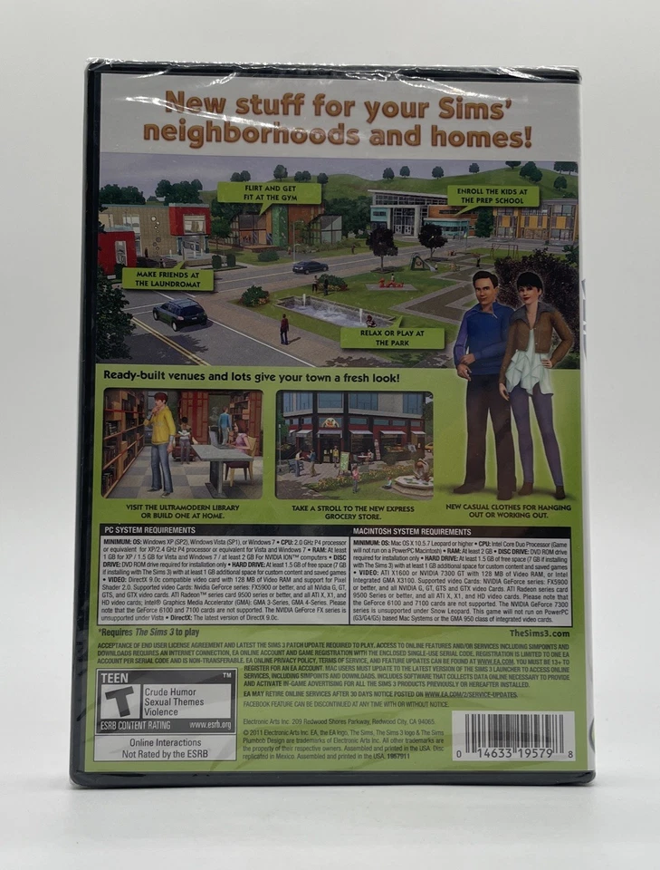 2011 The Sims 3: Town Life Stuff Windows/Mac DVD-ROM Software Sealed!! - Image 3 of 3