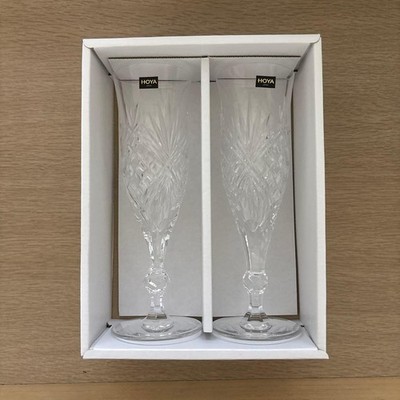 HOYA CRYSTAL champagne glass 17x6cm/6.69x2.36'' set of 2 HOYA CRYSTAL CRYSTAL