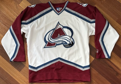 Vintage 90's Starter NHL Colorado Avalanche White Hockey Jersey Size Mens LARGE