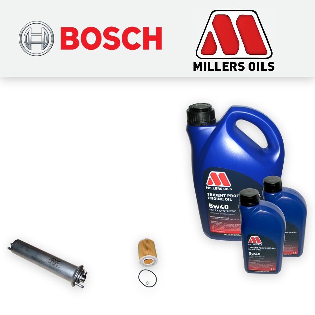 SERVICE KIT for BMW 5 SERIES (E39) 530i OIL FUEL FILTER +5w40 FS OIL (2000-2003)