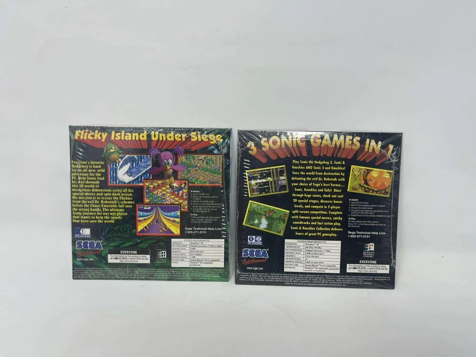 Sonic 3D Blast - sonic & knucles Sega PC - JACK IN THE BOX Promo Video Game 1995 - Image 2 of 2