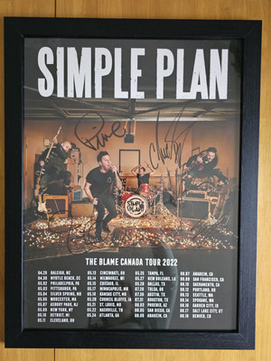 Simple Plan Signed 2022 Blame Canada Tour Poster - 18x24