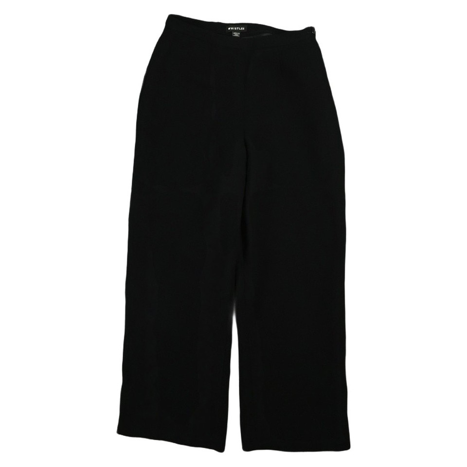 Whistles Pants Womens 8 Black Tailored Wide Leg Trouser High Waist Size 8