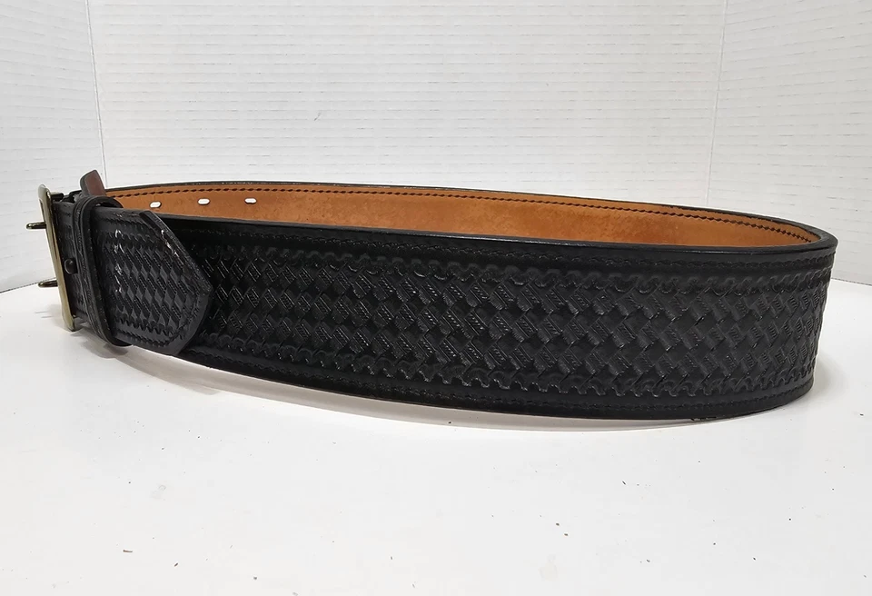 Cinturón Don Hume B101 Cuero Negro 2.25" Servicio Policial Hebilla Dorada Talla 34 Foto 4 de 4