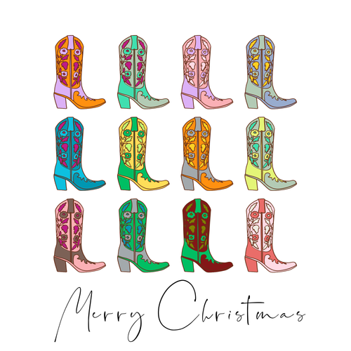 Cowboy Weihnachten Acryl Tablett - Bild 3 von 3