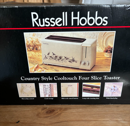 Vintage Russell Hobbs 4 slice toaster - country style - new & boxed - est 1970s