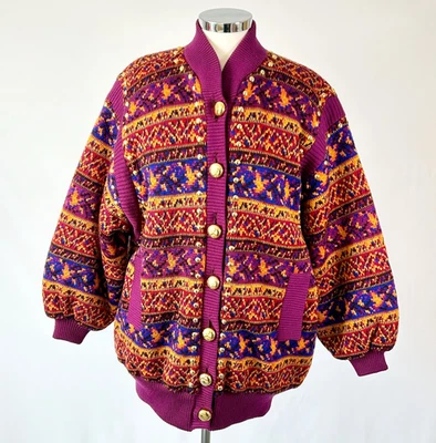 Vintage Yves Saint Laurent YSL Rive Gauche Lambswool Quilted Cardigan France - Image 1 of 4