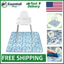 Durable Blue Alphabet Splat Mat for Under High Chair - 42'' Easy Clean Design