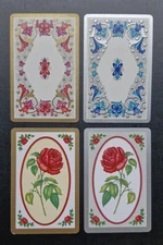 4 Vintage Swap Playing Cards - Flowers