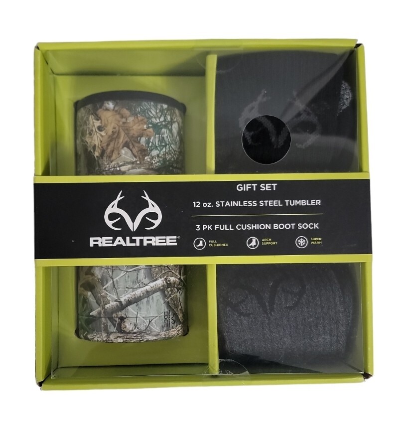 Realtree Edge 4-Piece 12 oz. Stainless Tumbler & 3-Pack Cushion