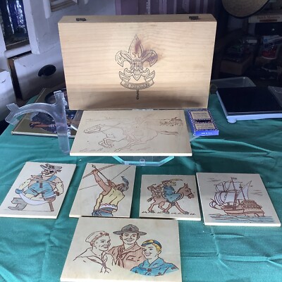 VTG 1940's BSA Boy Scouts Of America Wood Burning Set./Box W