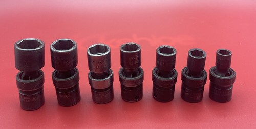 Snap On 7 Swivel Sockets 3/8" 6 Point IPF24 IPF22 IPF20 IPF18 IPF16 IPF14 IPF12