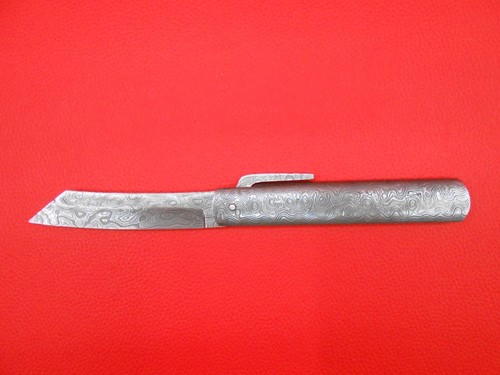 4Pcs Handmade Pattern Damascus Japanese Hogonokani Friction Folder Knife A187 - Picture 2 of 9