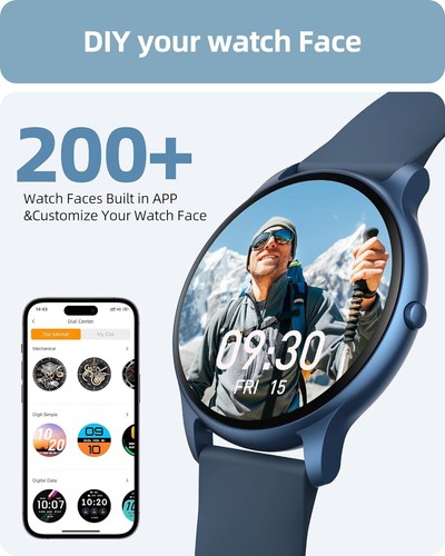 Round Smart Watch for Men Women Call Fitness Heart Monitor for GooglePixel 8 - Picture 43 of 47