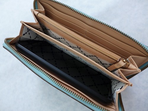Kate Spade New York Blue Pebbled 100% Cow Leather Zip Around Large Wallet - Bild 5 von 19