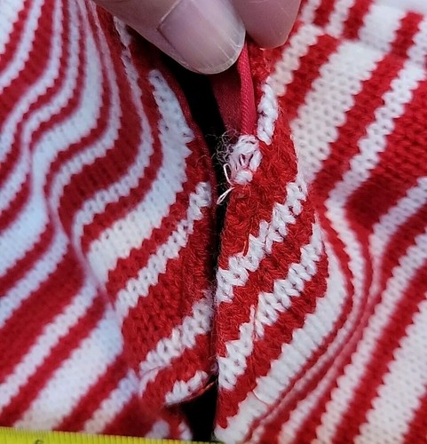 Small Tree Skirt 18" Faux Fur Edge, Red & White Striped OR Satin Red REVERSIBLE - Picture 7 of 16