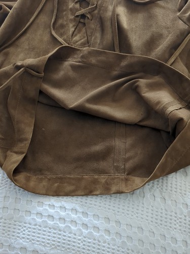 Sudadera con Capucha ATELIERAMSTRDM Cuero Gamuza Marrón Cottagecore Medieval Lujo Pequeña - Imagen 11 de 11