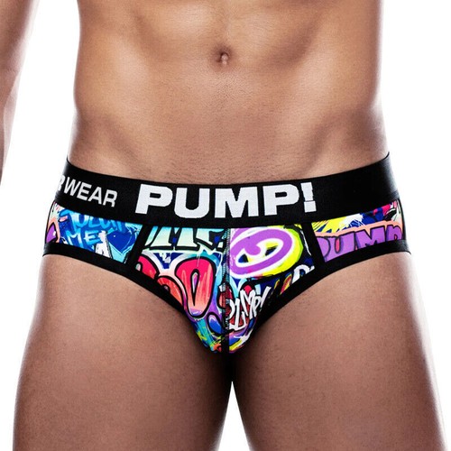 PUMP Men Sexy Printing Low Waist Briefs Bikini Underwear Underpants Jockstrap - Picture 25 of 26