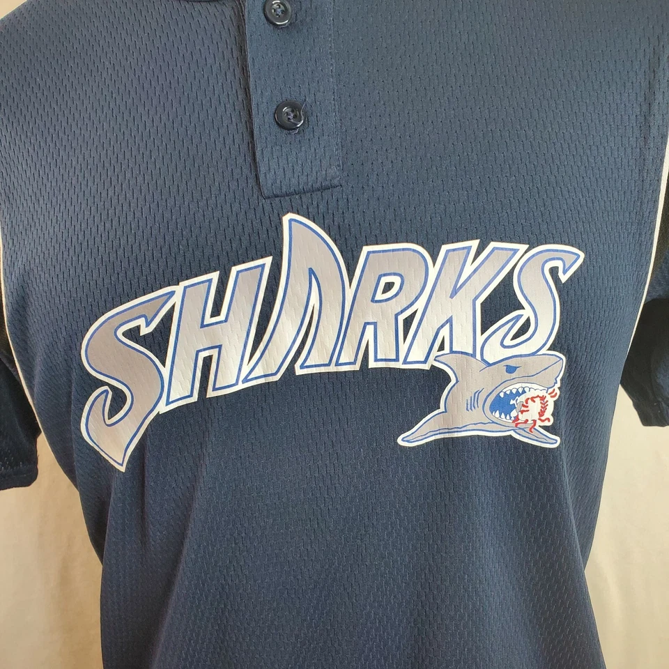 Camiseta deportiva de béisbol Teamwork Sharks #95 azul para hombre talla L  Foto 2 de 4