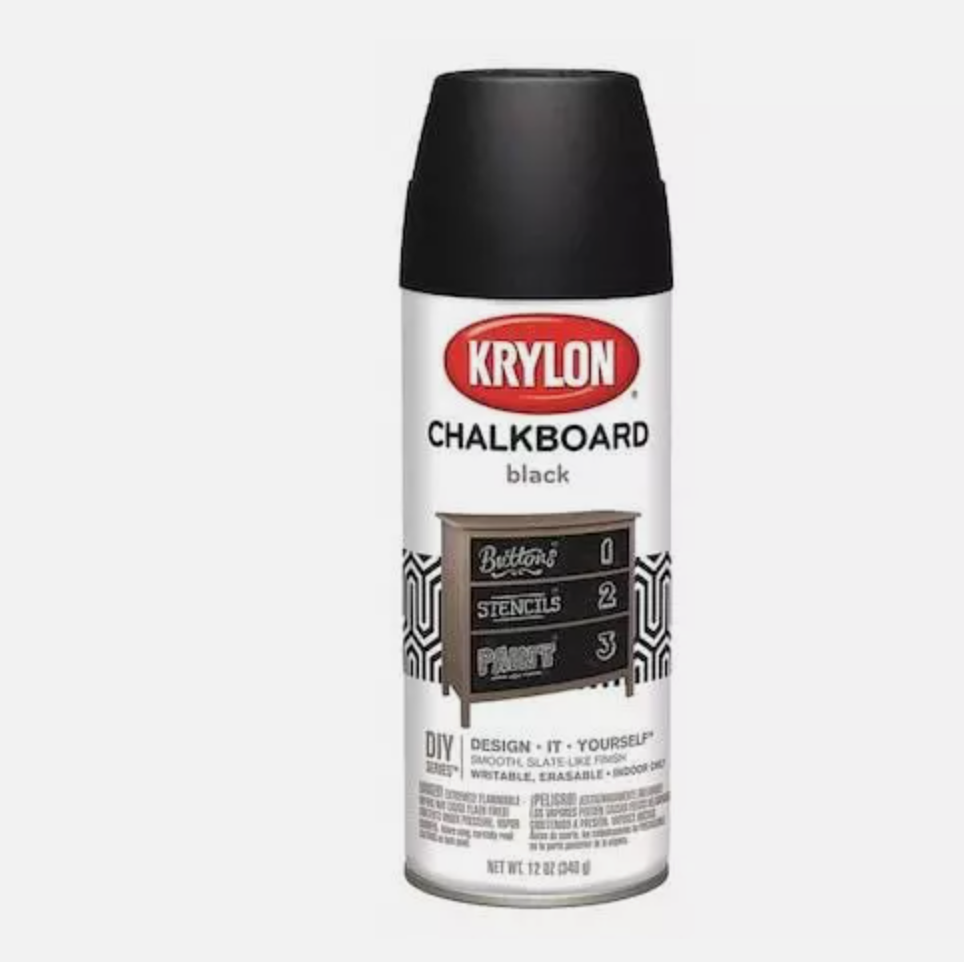 Krylon I00807007 Chalkboard Spray Paint, Black, Flat, 12 Oz