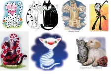 Cute Cats Kittens HEAT PRESS TRANSFER for Application on T Shirt Hoodie Fabric