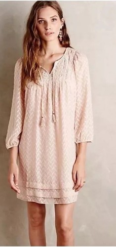 Anthropologie One September Anwen Peasant Dress Small Boho Chic Puff Sleeves - Picture 8 of 12