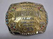 Campeao PBR Jaguariuna Rodeo Festival 35 Years 2024 Gold Oversized Belt Buckle