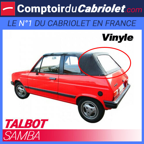 Lunette arrière Talbot Samba cabriolet en vinyle - Foto 1 di 1