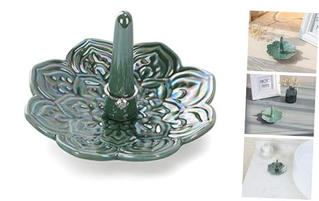 Mandala Ring Holder,Decorative Jewelry Holder,Birthday Green Mandala