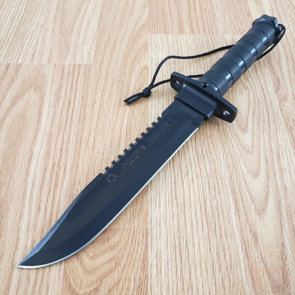 Aitor Jungle King I Fixed Knife 8" Stainless Steel Blade Black Stainless Handle - Image 3 of 4