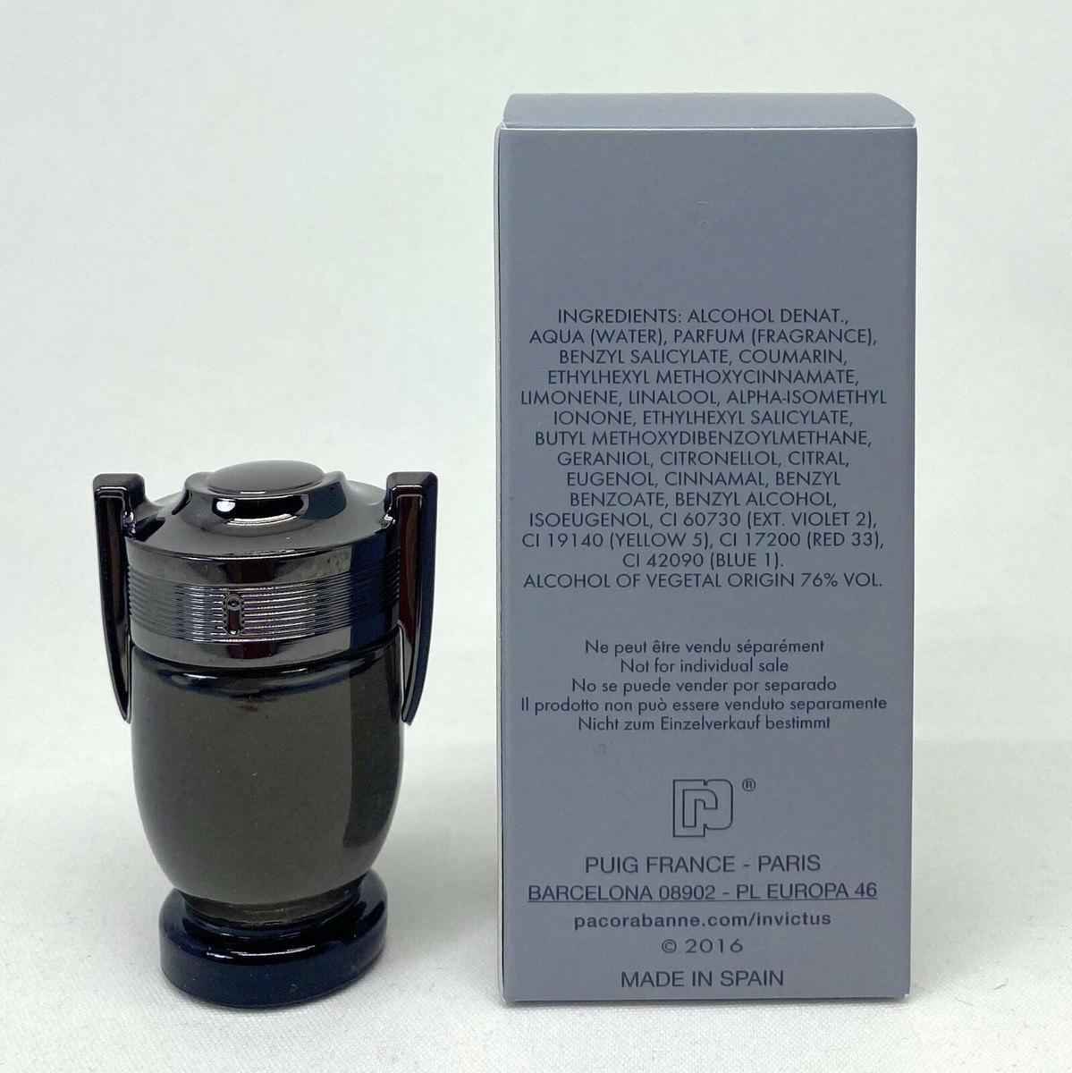 INVICTUS INTENSE PACO RABANNE MEN'S EAU DE TOILETTE 5 ML 0.17 FL