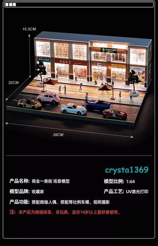 1:64 Diorama City Commercial Street LED Lighting Building Model Miniature Scene - Picture 9 of 14