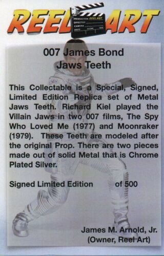 007 James Bond, Mandíbulas, Dientes de Metal, Metal, Firmado, Numerado, Edición - Imagen 9 de 9