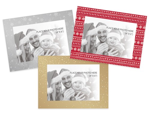 Christmas Photo Frame Cards Pack 12 Personalised Blank 4 x 6" Make Your Own DIY - Picture 2 of 10