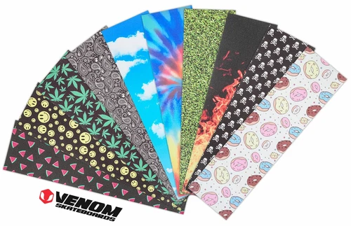 Venom Premium Range Skateboard Skate Waterproof Griptape 9" x 33" FAST SHIP