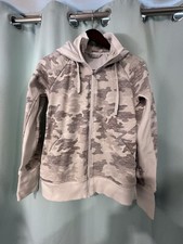 Athleta Triumph Grey Camo Zip Up Hoodie Jacket Womens Size Small