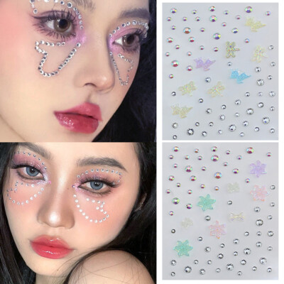 Strass Gesicht Aufkleber Party Dekoration Gesichts Schmuck Make-Up Aufkleb  