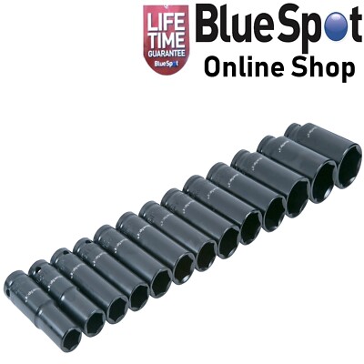 DEEP IMPACT STECKSCHLÜSSELSATZ 1/2'' VIERKANT 13-TLG. 13mm - 32mm, BLUE SPOT 01538