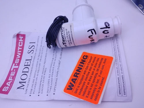 Model SS1 Safe-T-Switch Low Voltage Overflow Shut-Off Switch