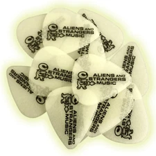 Aliens And Strangers Music 12-Pack Glow-In-The-Dark Guitar Picks by D'Addario