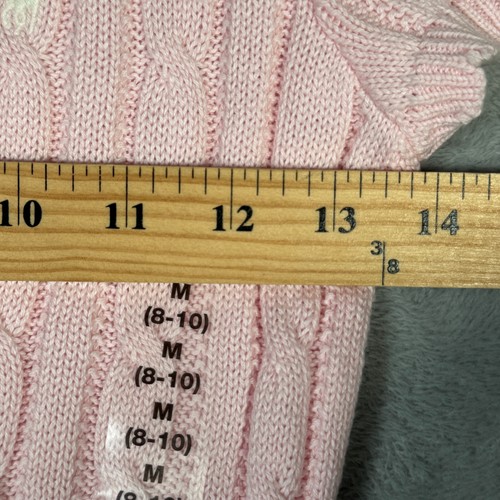 Ralph Lauren Dress Girls M 8 10 Pink Cable Knit Sweater Pony - Picture 6 of 9
