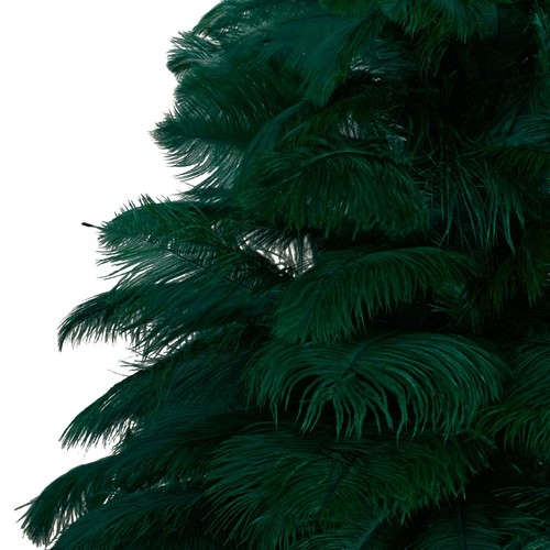 Green Ostrich Feather Christmas Tree Real Bird Feather Branches Stand Included - Picture 6 of 6