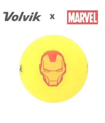 NEW Volvik Golf Vivid Marvel X Character Golf Balls: Iron Man Yellow