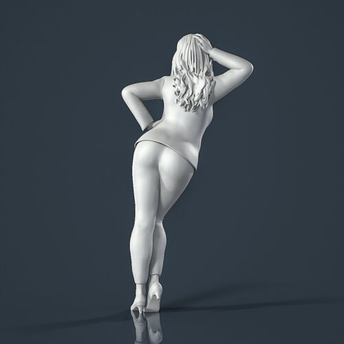 Figura de resina sin pintar. Hermosa mujer niña vestida desnuda 1/18 1/24 1/43 1/32 - Imagen 3 de 7