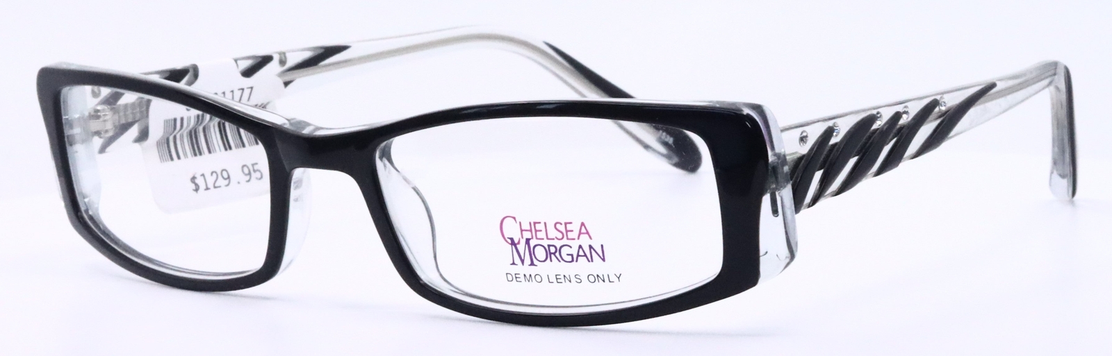 Morgan Frame Chelsea Morgan CM540 BK/CR Black Womens Rectangular Eyeglasses 51-18 ...