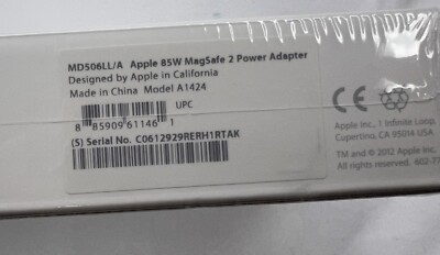 純正Apple85W MagSafe 2 Power Adapter A1424 Genuine Apple 85W MagSafe 2 Adapter MacBook Pro w/ Retina